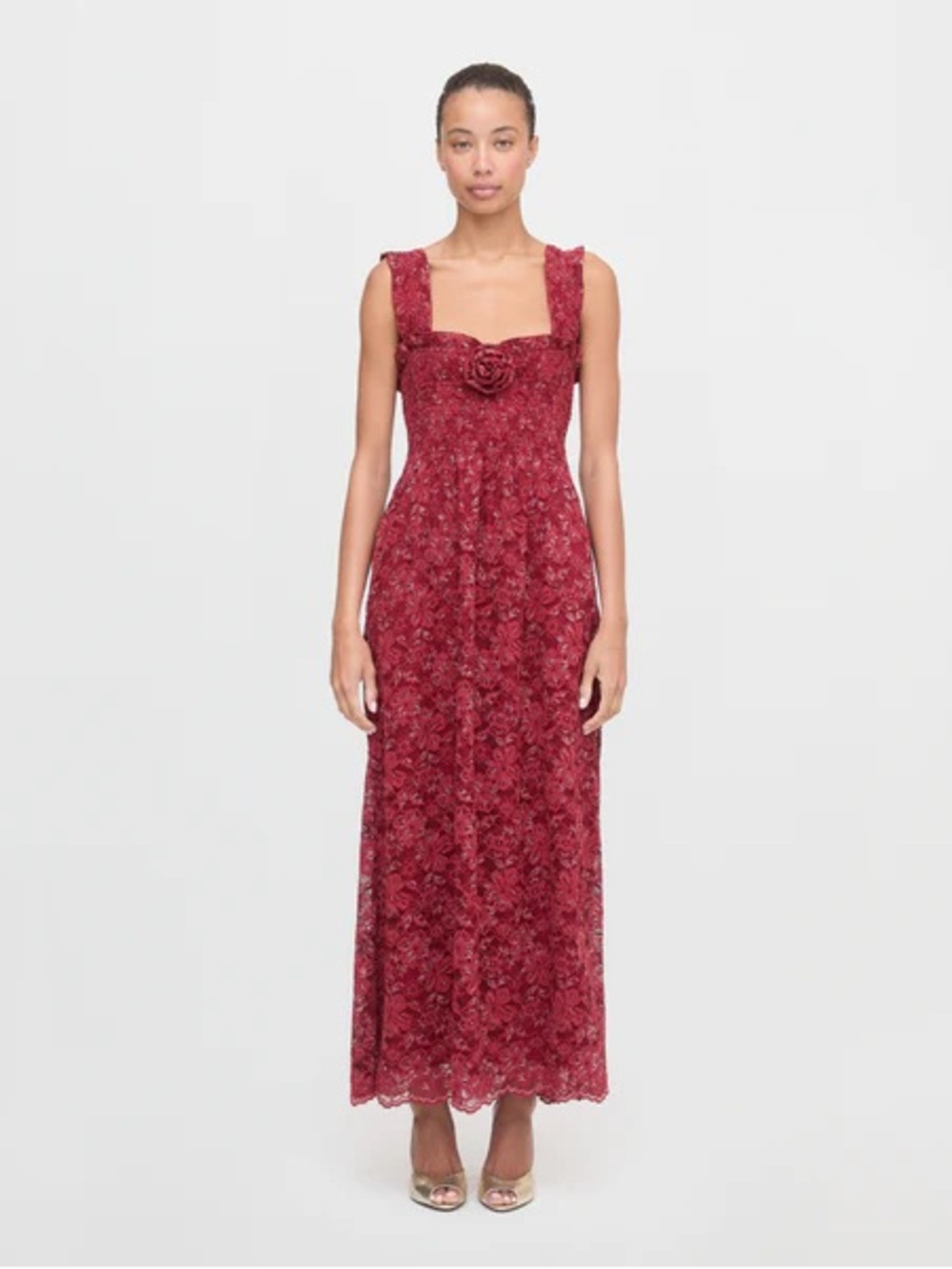 Hill House the Rosetta Nap Dress in Claret Lace